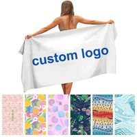 Vente en gros de serviette de plage en coton léger et sans sable à séchage rapide avec sac de voyage et design de logo sublimé numérique