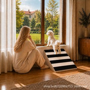 Wooden pet ramp, non-slip <b>ladder</b> for small dogs and senior dogs, indoor staircase aid, bedside wooden aid - Product Image 4