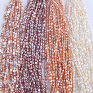 Perle d'Acqua Dolce Barocche Naturali di Grado AA, 18cm 3-4mm, per Creazioni Fai-da-Te - Product Image 1