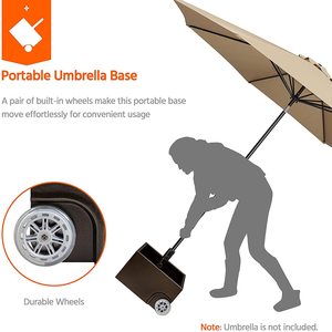 Portable En Acier Parapluie Base Stand Métal Extérieur Surélevé Jardin Lit Planteur Boîte Roues pour Légumes Fleur Herbe Patio - Product Image 5