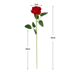 Rosa Artificial Hecha a Mano en Oferta, Rosa Blanca de Tacto Real con Tallo Largo de Seda y Terciopelo para Decoración de Bodas, Acción de Gracias y Graduaciones - Product Image 3