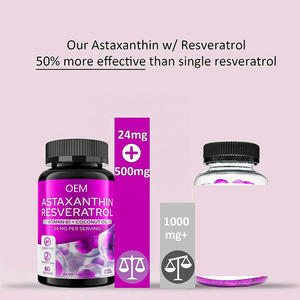 Đường miễn phí Astaxanthin 24mg Gummies với Resveratrol chất chống oxy hóa mạnh mẽ bổ sung với Vitamin B1 - Product Image 2