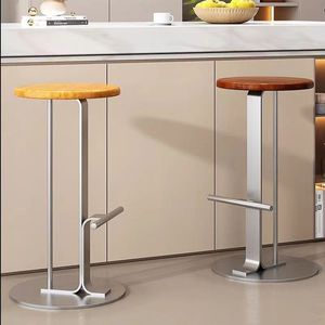 Taburete de <span class=keywords><strong>Bar</strong></span> Moderno y Sencillo de Acero Inoxidable y Madera con Estructura de Hierro, Taburete Alto Comercial para Exteriores para Conjunto de <span class=keywords><strong>Bar</strong></span> - Product Image 3
