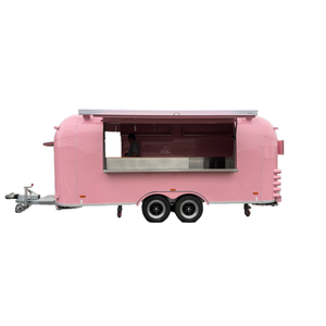 Maiche Thép Không Gỉ Tùy Chỉnh Màu Hồng Đa Chức Năng 4-Bánh Xe Ngoài Trời Di Động Thực Phẩm Trailer Món Tráng Miệng Kem Xe Tải Trà Sữa Thanh - Product Image 1