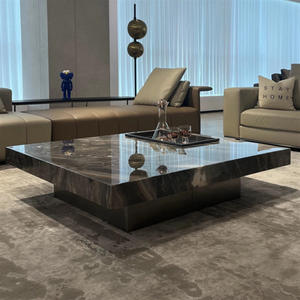 Mesa <span class=keywords><strong>de</strong></span> <span class=keywords><strong>Centro</strong></span> <span class=keywords><strong>de</strong></span> Estilo Italiano Minimalista Moderno, con Marco <span class=keywords><strong>de</strong></span> Acero Cuadrado y Tapa <span class=keywords><strong>de</strong></span> Pizarra, Almacenamiento, Estilo Ligero y Lujoso, Muebles para Sala <span class=keywords><strong>de</strong></span> Estar <span class=keywords><strong>de</strong></span> Alta Gama - Product Image 2