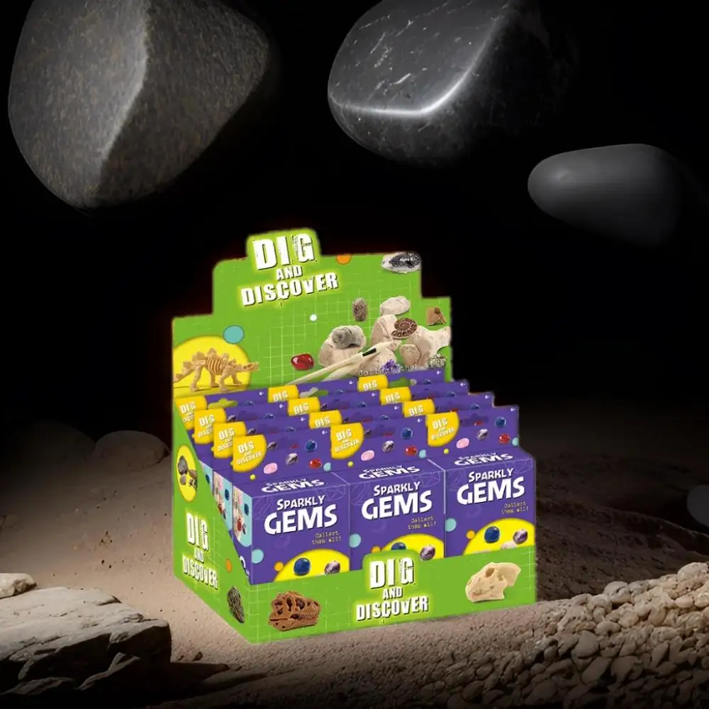 Mini jouets promotionnels pour enfants, Kit ajouré, jeu d'apprentiologie éducative et amusant, boîte de cristal orné de pierres précieuses