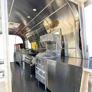 Carrito de Comida Móvil de Acero Inoxidable, Carrito de Venta Ambulante Comercial para Exteriores, de 4 Ruedas - Product Image 6