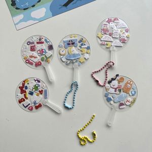 Mini-ventilateurs Kpop transparents en plastique personnalisés et éventails mignons avec support de main, éventail transparent imprimé sur mesure - Product Image 4
