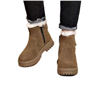 Botas de Nieve para Hombre, Impermeables, Antideslizantes, de Cuero, de Caña Alta, con Forro de Piel de Oveja, Cálidas para Invierno, para Exteriores - Product Image 3