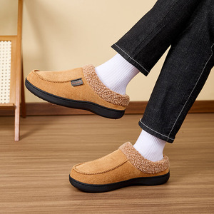 Vente directe usine OEM/ODM – Pantoufles d'intérieur pour hommes, bottes d'hiver imperméables en polaire peignée et nélon, chaudes pour l'hiver - Product Image 2