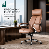 Chaise de bureau en cuir italien haut de gamme, chaise de patron confortable, chaise d'ordinateur, chaise de lecture, chaise de direction en cuir de vache