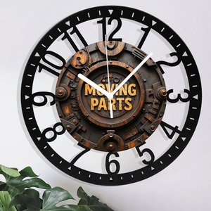 25cm Round Iron Clock Designed as a <strong>Pharmacy</strong> Mortar and Pestle - Product Image 5