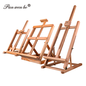 Caballete de pintura y dibujo plegable de madera maciza, caballete de exhibición de mesa, caballete de exhibición ajustable con elevación - Product Image 1