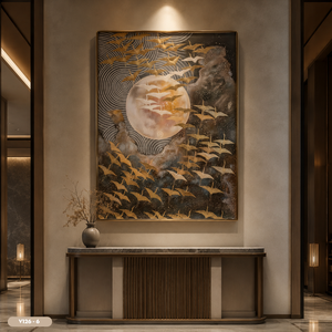 Deluxe <b>Gold</b> Leaf Embossed Wall <b>Painting</b> Home Decor Art Design Vietnam Manufacturer OEM ODM Model V126-6 Size 50x60 cm - Product Image 3
