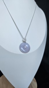 Collar de Jadeíta Natural de la Mejor Calidad, Tipo A, con Diamantes Cultivados en Plata 925 para Mujer, Jadeíta Paradise, Certificado NGTC, a la Moda - Product Image 2