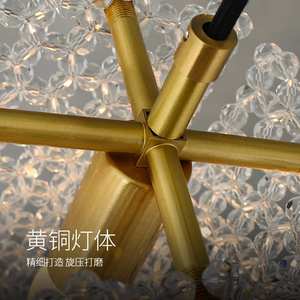 โคมไฟระย้าคริสตัลทองแดงแท้ ดีไซน์พู่ห้อยสุดพิเศษ สไตล์หรูหรา สำหรับห้องนอน ห้องรับประทานอาหาร บาร์ ใช้ไฟ AC ได้ ขนาดกลาง - Product Image 3