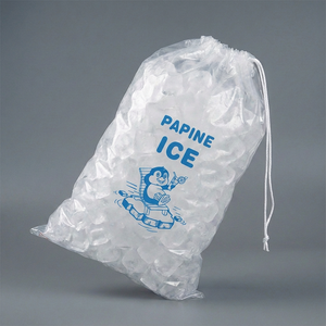 Sacchetti per <span class=keywords><strong>Ghiaccio</strong></span> in PE con Cordoncino e Stampa Flessografica, Logo Personalizzato, Plastica Resistente e Spessa per Conservazione di Latte e Gelatine - Product Image 4