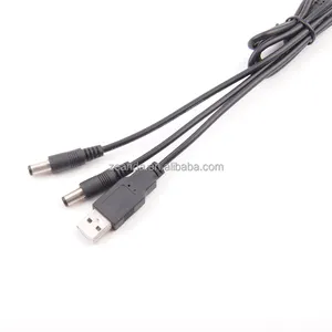 Customized USB AM to2 lead DC Power Cord Fast Charging Cable