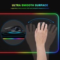 Tapis de souris RGB LED, grand impression personnalisée, éclairage et circuit, lumineux, pour jeu