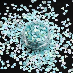 Paillettes holographiques en forme de cœur irisées pour nail art, résine époxy, slime, décoration artisanale DIY, remplissage de confettis - Product Image 3