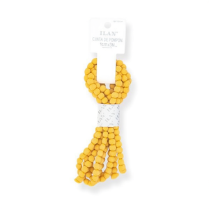 Nastro con Pompon ILAN 1Cm X 3M Giallo per Decorazioni Artigianali - Product Image 2