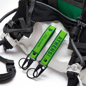 Custom Embroidered Jet Tag Flight Keychain Woven <b>Keyring</b> Carabiner Promotions Keytag for Cars & Flights - Product Image 2