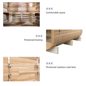 Nouveau sauna cubique extérieur pour 8 personnes en bois de cèdre rouge canadien pur 6kw fonction vapeur sèche poêle électrique en pin de pruche pour villas - Product Image 5