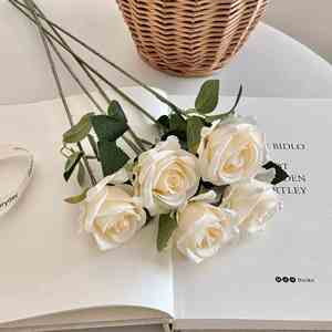 Flor de Rosa artificial de seda única, mesa de sala de estar para el hogar, decoración de salón de bodas, arreglo ornamental, resistente al agua, de larga duración - Product Image 6