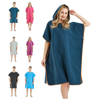Serviette de plage poncho en microfibre pour adultes Logo personnalisé capuche sans sable à séchage rapide pour hommes femmes sport imprimé pour le surf en piscine