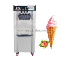 Mvckyi Machine à Glace Soft Commerciale 3 Parfums, Machine à Yaourt Glacé, Équipement de Rue pour Glace et Helado