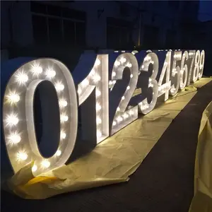 2023 vendita calda lampadina a led marquee segno vintage illuminano lettere tendone per il segno di nozze