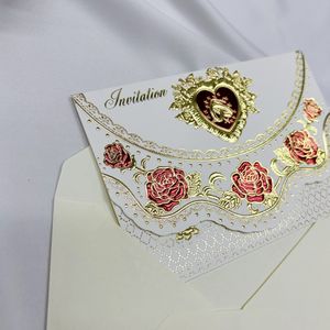 Cartes d'invitation de <span class=keywords><strong>mariage</strong></span> personnalisées de petite taille, fabriquées à YIWU, en ivoire, à prix réduit, avec enveloppe - Product Image 5