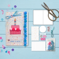 Kit de bricolage pour enfants : Créez vos propres animaux en pompons naturels – Carte d'anniversaire éducative à assembler soi-même – Jouet manuel pour enfants