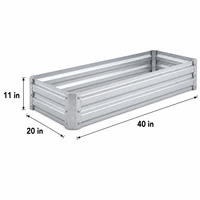 Bac à légumes surélevé en acier galvanisé à chaud, épaissi et antirouille, 40 x 20 x 11 pouces, pour la plantation de fleurs et de légumes dans la cour