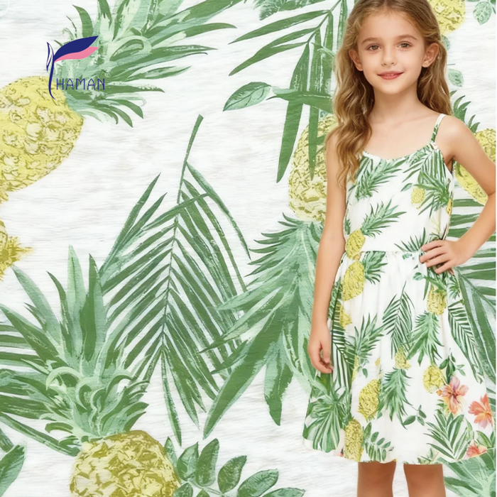 Environmentally Friendly Satin Fabric 15% Nylon 85%Viscose Plain Digital Printing Slim Comfortable Lining Girls' Dresses