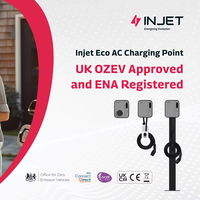 Chargeur mural INJET Eco EV 7-22kW Type 2 triphasé avec partage de charge NFC, équilibrage, WiFi 6 pour OCPP 2.0.1, protection IP65