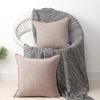 Housse de coussin carrée tissée en lin français uni personnalisée pour la décoration de canapé à domicile et l'utilisation hospitalière