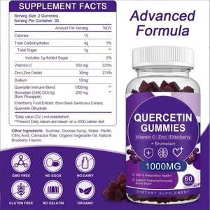 OEM/ODM Caramelos Blandos de Quercetina 1000mg, <span class=keywords><strong>Vitamina</strong></span> C, Zinc y Baya del Saúco, Suplemento Dietético Diario Saludable, 60 Unidades - Product Image 4