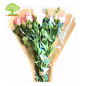 Home Fully Compostable 100% Biodegradable New Eco-friendly PLA Material + 45g Kraft <strong>Sleeve</strong> Y Shape Fresh <strong>Flower</strong> Wrapping <strong>Sleeve</strong> - Product Image 1