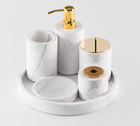 ZGSTONE Plateau de service en marbre naturel moderne et durable pour salle de bain, base à savon, décoration intérieure, shampoing, luxe hôtelier