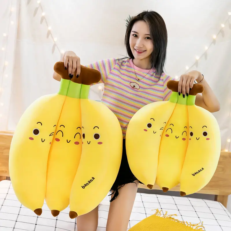 YWMX 50 cm Super Macio Banana de desenho animado Brinquedo de pelúcia grande Sofá Almofada travesseiro Loja de frutas decorações de supermercado atacado