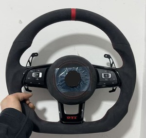 <span class=keywords><strong>Volante</strong></span> Deportivo de Cuero y Alcántara para VW <span class=keywords><strong>Golf</strong></span> <span class=keywords><strong>4</strong></span> 5 6 6r 7 7.5 8 MK4 5 6 7 7.5 8 7 R GTI GTD GTE Variant R-Line - Product Image 5