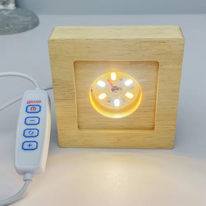 <strong>Table</strong> Led Lamp Square Wooden Base <strong>Table</strong> Led Lighting Bracket Lighting 3D Crystal Lamp Bracket Remote Control Color <strong>Change</strong> Touch - Product Image 5