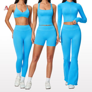 <span class=keywords><strong>Ensemble</strong></span> de yoga 2 pièces pour <span class=keywords><strong>femme</strong></span> 5112 : soutien-gorge à bretelles croisées et <span class=keywords><strong>short</strong></span> sans couture, séchage rapide, respirant, pour adultes - Product Image 1
