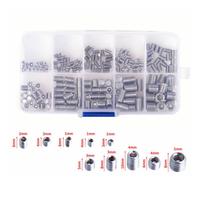 Kit d'assortiment de 200 vis sans tête Allen en acier inoxydable métrique DIN, tête bombée, extrémité concave, plaqué argent, norme CLASSE 4