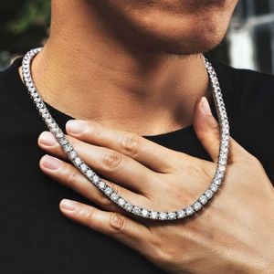 Collana <span class=keywords><strong>e</strong></span> Bracciale a Catena da Tennis Hiphop da 3mm 4mm 5mm in Oro 18k con Diamanti Iced Out Argento CZ <span class=keywords><strong>e</strong></span> Moissanite per <span class=keywords><strong>Uomo</strong></span> <span class=keywords><strong>e</strong></span> Donna - Product Image 4