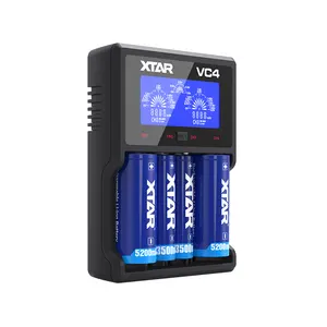 XTAR VC4 Pengisi Daya USB Layar LCD Kreatif dengan Desain Instrumen CC Uji Kapasitas Baterai 18650