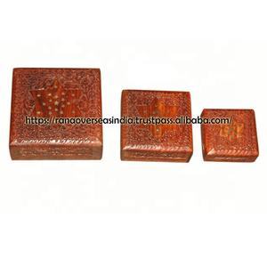 Boîte de rangement en bois pour bijoux et bibelots, organisateur de forme rectangulaire pour femmes et filles - Product Image 2