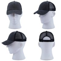Venta al por mayor Vintage 6-Panel Dad Hat Desgastado Sombrero de camionero de algodón desteñido con ala curva Gorra deportiva de malla lavada