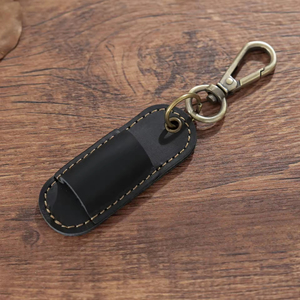 Nuevo diseño Crazy Horse Leather Pen Bag Llavero portátil Single Pen Holder Boys Pencil case <span class=keywords><strong>Doctor</strong></span>'s Portable Signature Pen Case - Product Image 6